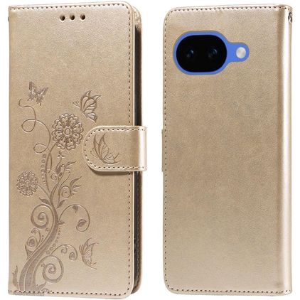 Mobigear Flowers Google Pixel 10a Wallet case - Gold