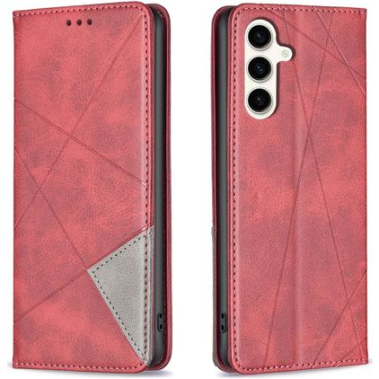 Mobigear Rhombus Slim Samsung Galaxy S24 FE Knížkové pouzdro - Červená