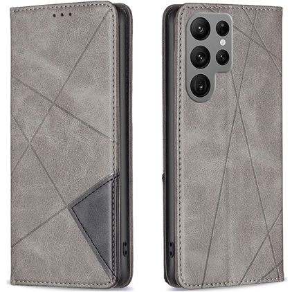 Mobigear Rhombus Slim Samsung Galaxy S24 Ultra Wallet case - Grey