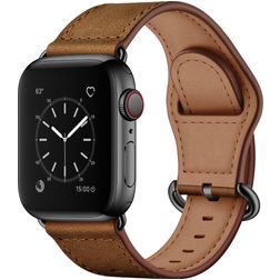 Mobigear Venezia Kožený řemínek Apple Watch Řemínek Přezka - 49/46/45/44 mm - Hnědá