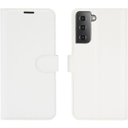 Mobigear Classic Samsung Galaxy S21 Pungetui med Seddelrum - Hvid