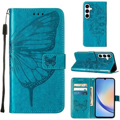 Mobigear Butterfly Samsung Galaxy A35 Funda tipo libro Cartera - Azul