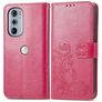 Mobigear Clover Motorola Edge 30 Pro Cover a libro portafoglio - Magenta