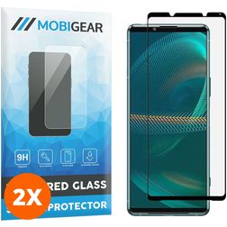 Mobigear Premium Sony Xperia 5 III Glas Skærmbeskytter - Case Friendly - Sort (2-pak)