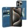 Mobiparts Classic Wallet iPhone 15 Pro Pungetui med Seddelrum - Steel Blue