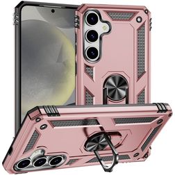 Mobigear Armor ring Samsung Galaxy S25 Fodral Hårdplast Skal Stötsäkert med ringhållare - Roséguld
