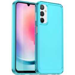 Mobigear Crystal Samsung Galaxy A24 Hårdt Bagsidecover Stødsikkert - Blå