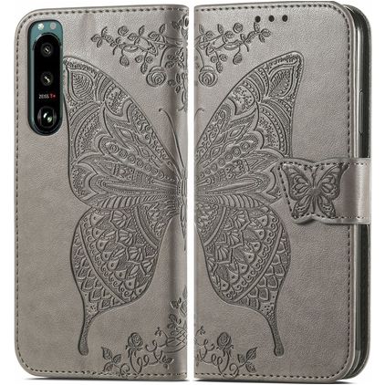 Mobigear Butterfly Sony Xperia 5 IV Wallet case - Grey