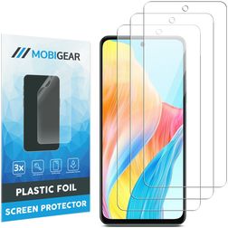Mobigear OPPO A58 4G Película de ecrã em plástico - Compatível com capas (Pack de 3)