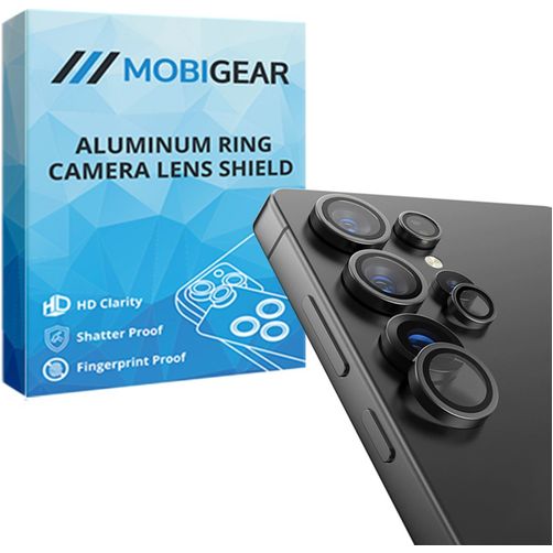 Mobigear Single Samsung Galaxy S25 Ultra Szkło hartowane Ochrona obiektywu - Kompatybilna z etui - Czarny