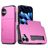 Mobigear Card iPhone 18 Kova Suojakuori Iskunkestävä + Korttitasku - Rose Red