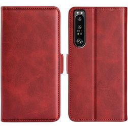 Mobigear Slim Magnet Sony Xperia 1 IV Plånboksfodral med sedelfack - Röd