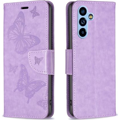Mobigear Butterfly Samsung Galaxy A54 Lompakkokotelo + Setelitasku - Violetti