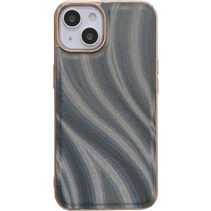 Mobigear Wavy iPhone 14 Tvrdý plast Zadní kryt - Stříbrná