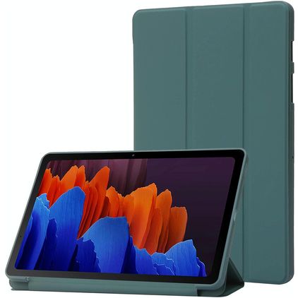 Mobigear Tri-Fold Gel Samsung Galaxy Tab S11 TPU / Keinonahka Lompakkokotelo - Tummanvihreä