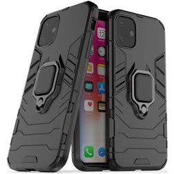Mobigear Armor Ring iPhone 11 Hardcase Back cover Antiurto con anello - Nero