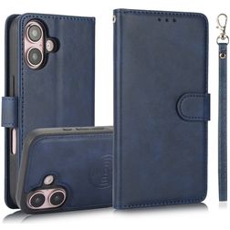 Mobigear Wallet iPhone 16 Cover a libro 2 in 1 con guscio estraibile a portafoglio - Blu