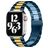 Mobigear Antwerp Rustfrit stål Apple Watch Urrem Sommerfuglelås - 42/41/40/38 mm - Blå / Guld