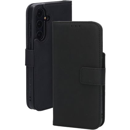 Mobiparts Samsung Galaxy A55 Pravá kůže Knížkové pouzdro Peněženka - Černá