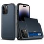 Mobigear Card iPhone 15 Pro Hard Case Back cover Shockproof with Card Holder - Dark Blue