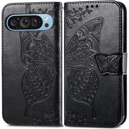 Mobigear Butterfly Google Pixel 9 Funda tipo libro Cartera - Negro