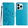 Mobigear Flowers iPhone 16 Pro Max Funda tipo libro Cartera - Azul