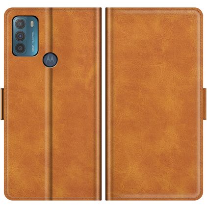 Mobigear Slim Magnet Motorola Moto G50 Capa livro Carteira - Conhaque