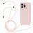 Mobigear Lanyard iPhone 14 Pro Silikoni Suojakuori kaulanauhalla - Sand Pink