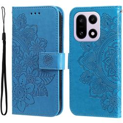 Mobigear Flowers OnePlus 15 Knížkové pouzdro Peněženka - Modrá