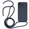 Mobigear Lanyard iPhone 14 Pro Max Silicone Case with lanyard - Dark Blue