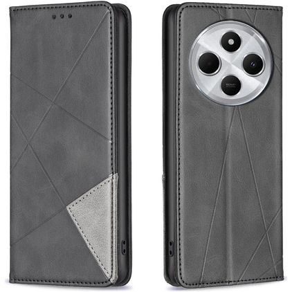 Mobigear Rhombus Slim Xiaomi Redmi 14C Funda tipo libro - Negro