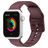 Mobigear Dashed Silikon Apple Watch Řemínek Přezka - 42/41/40/38 mm - Vínová