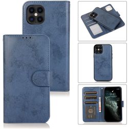 Mobigear Wallet iPhone 12 Pro Capa livro 2 em 1 com capa traseira amovível Carteira - Azul escuro