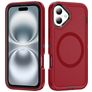 Mobigear Rugged Mag iPhone 16 MagSafe Hardcase Back cover Antiurto - Rosso