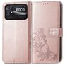 Mobigear Clover POCO C40 Funda tipo libro Cartera - Oro rosa