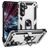 Mobigear Armor ring Samsung Galaxy S25 FE Hårdt Bagsidecover Stødsikkert med ringholder - Sølv