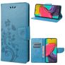 Mobigear Flowers Samsung Galaxy M53 Wallet case - Blue