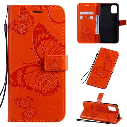 Mobigear Butterfly Samsung Galaxy A71 Wallet case - Orange