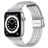 Mobigear Kopenhagen Steel Apple Watch Strap Clamp closure - 42/41/40/38 mm - Silver