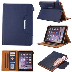 Mobigear Luxury iPad 9 (2021) Wallet case + Stylus Holder - Blue