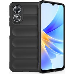 Mobigear Bumpy OPPO A17 TPU flexível Capa traseira - Preto