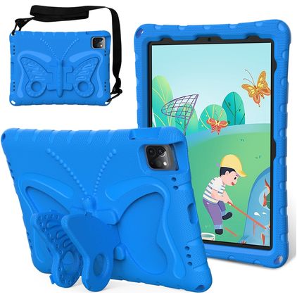 Mobigear Butterfly iPad Air 11 cali (2026) Pianka EVA Etui plecki + Pasek na ramię + Podstawka - Niebieski