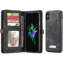 CaseMe 008 iPhone XS Cover Aftageligt 2-i-1-pungetui med Seddelrum - Sort
