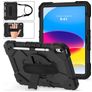 Mobigear SureGrip Xtreme iPad 11 (2025) Capa Plástico rígido / Silicone Capa traseira + Alça de ombro + Suporte - Preto