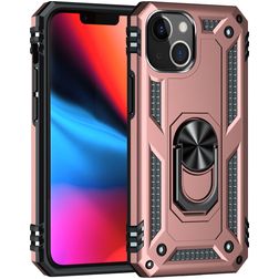Mobigear Armor Ring iPhone 13 Mini Funda Plástico rígido Carcasa Antigolpes con anillo - Oro rosa
