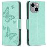 Mobigear Butterfly iPhone 15 Plus Lompakkokotelo + Setelitasku - Vihreä