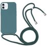Mobigear Lanyard iPhone 16 Plus Silicone Cover con cordino - Verde