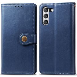Mobigear Snap Button Samsung Galaxy S21 FE Capa livro Carteira - Azul