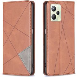 Mobigear Rhombus Slim Realme C35 Lompakkokotelo - Ruskea