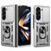 Mobigear Armor Ring Cam Slide Samsung Galaxy Z Fold 7 Plástico rígido Capa traseira Antichoque com anel e tampa deslizante para câmara - Prateado